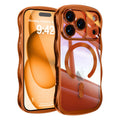 iPhone 17 Pro Max Magsafe Magnetic Case Wave Frame Full Camera Protection - Orange