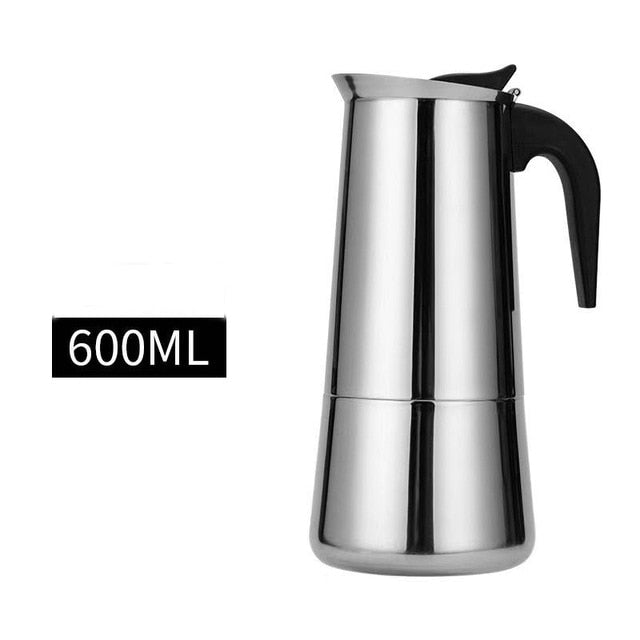 Stainless Steel Moka Coffee Pot – Moka Espresso & Latte Percolator