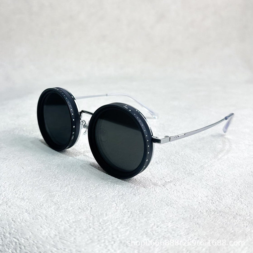 Adjustable Dimming Polarized Sunglasses – Retro Punk Round Style