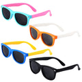 Kids Polarized Sunglasses 4 Pairs Elastic Rubber Frames Grey Lenses for Toddlers – Multi-colour