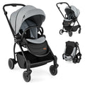 Foldable Baby Stroller with Reclining Backrest & Adjustable Handle