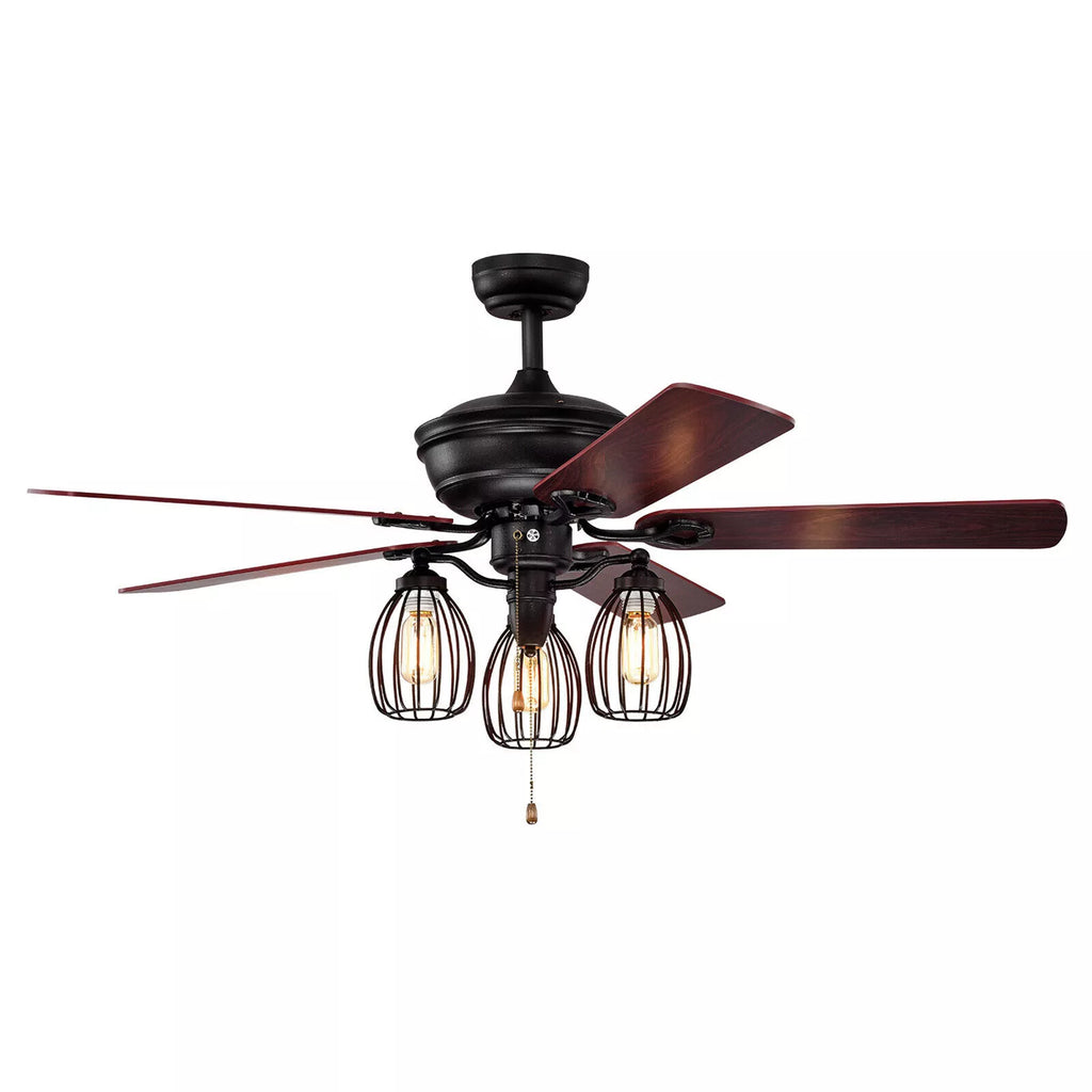 52" Ceiling Fan with Lights Quiet Motor & Reversible Blades