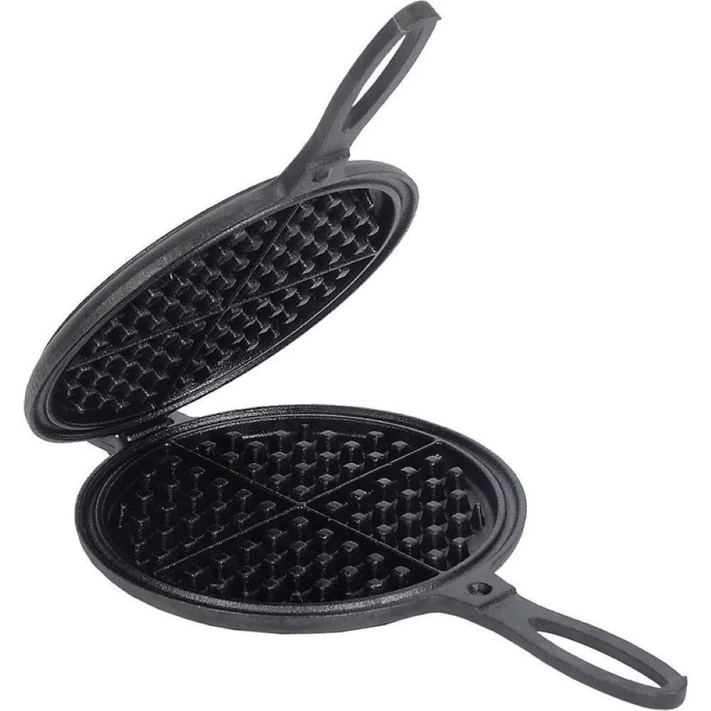 Pre-Seasoned Cast Iron Waffle Maker Stovetop 7" Waffles