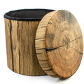 Foldable Tree Stump Storage Ottoman Stylish & Space-Saving