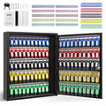 Lockable 100-Key Cabinet Adjustable Hooks Wall Mounted Key Tags