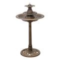 35" Bronze 3-Tier Pedestal Bird Bath Fountain with Electric Pump