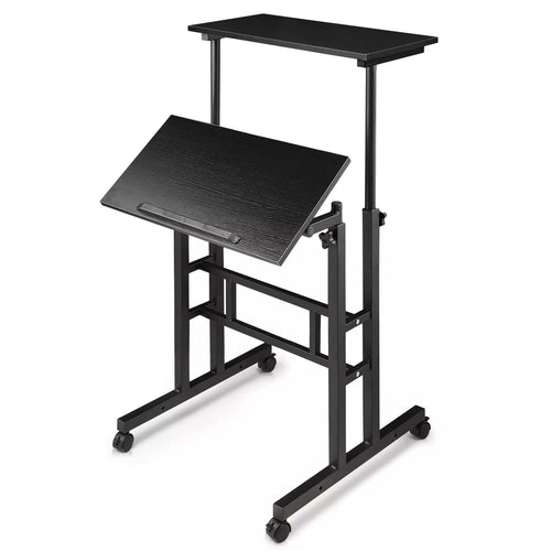Adjustable Height Mobile Standing Desk Ergonomic Workstation