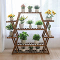 Large 8-Tier Wooden Plant Stand Indoor Outdoor Garden Display