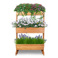 3-Tier Wooden Raised Garden Bed Vertical Planter Box Outdoor Use