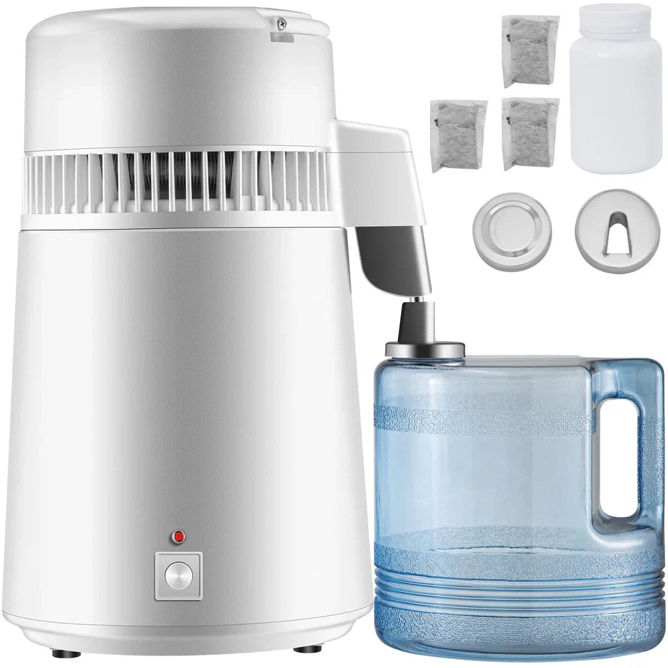 4L Water Distiller 750W Stainless Steel Countertop Pure Water Unit