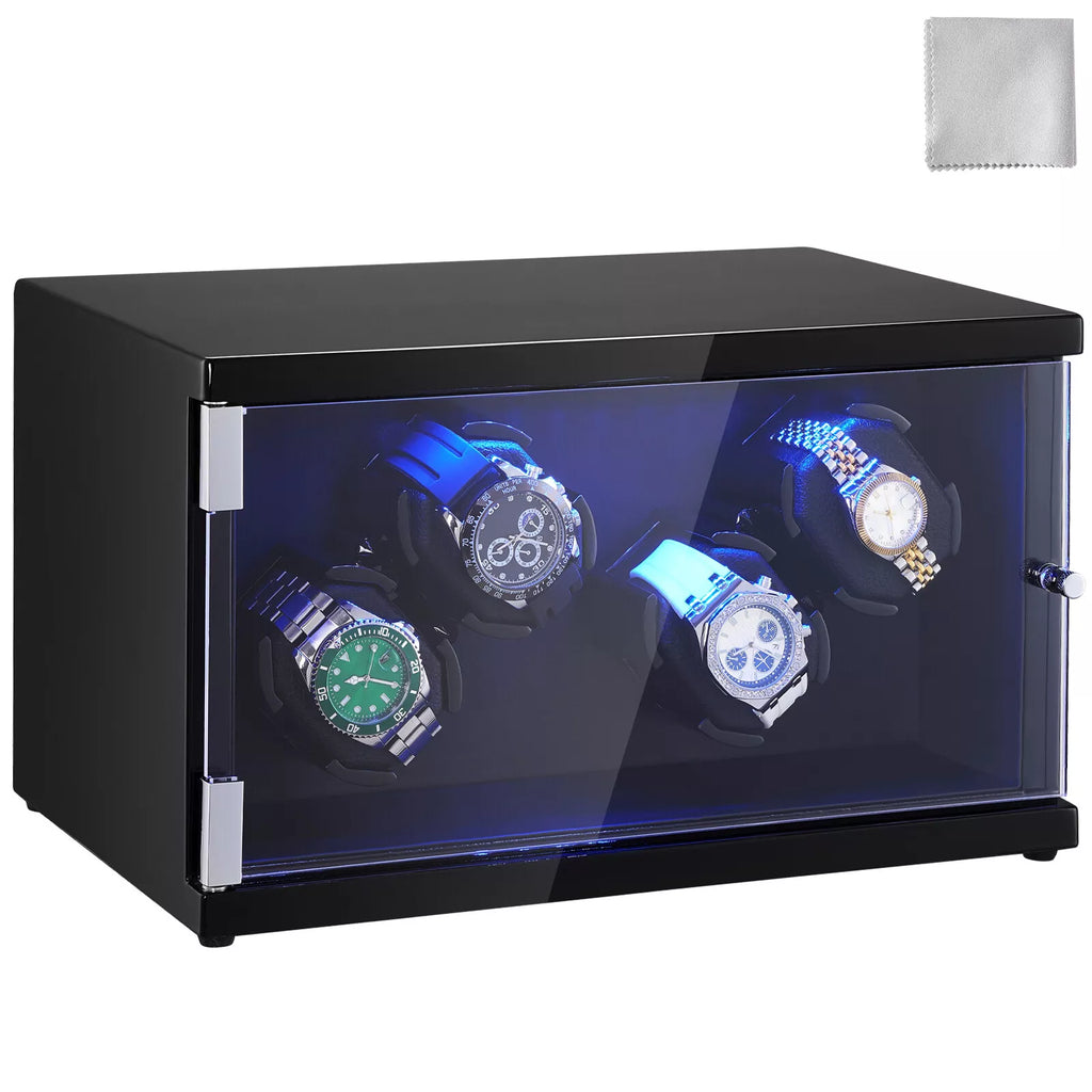 Luxury Watch Winder for 4 Watches with Quiet Mabuchi Motors