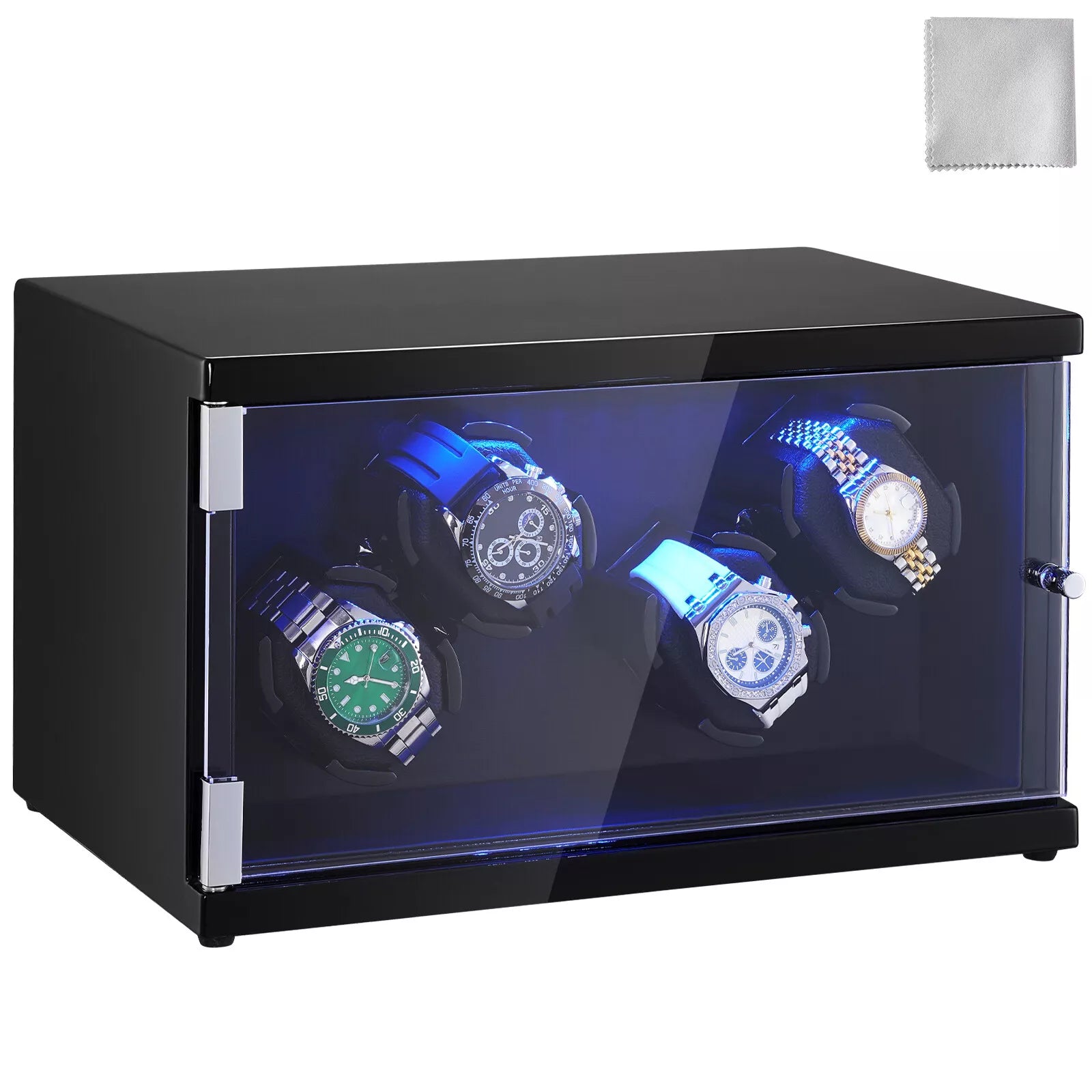Luxury Watch Winder for 4 Watches with Quiet Mabuchi Motors