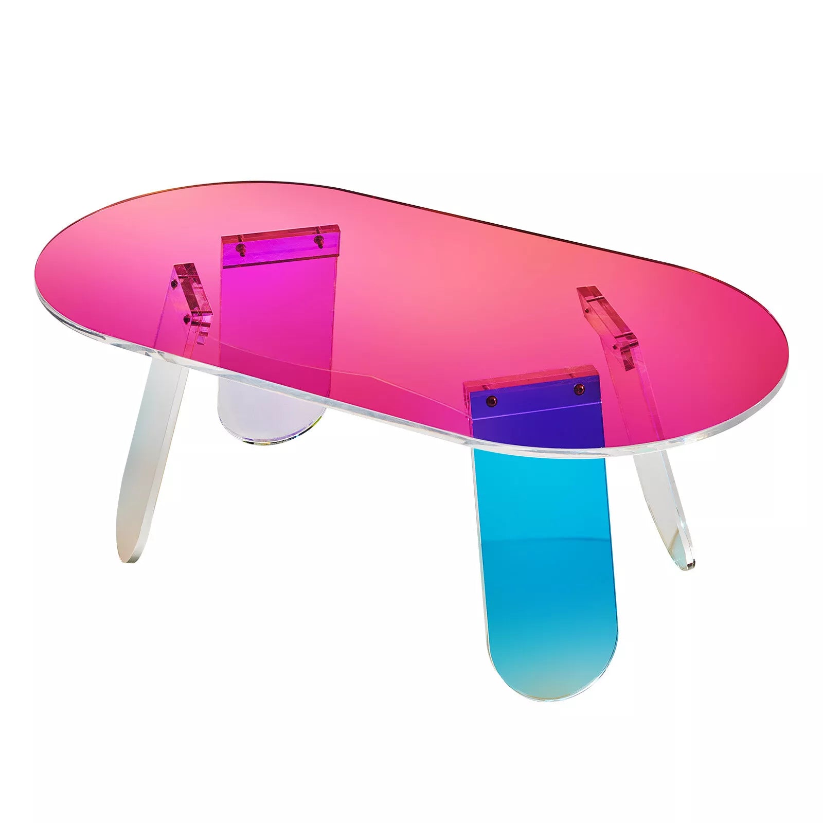 Iridescent Acrylic Coffee Table 37.4" Rectangular Furniture
