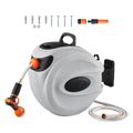 65FT Retractable Garden Hose Reel with Auto Rewind Wall Mount Nozzle