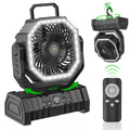 20000mAh Rechargeable Camping Fan with LED Light, USB & Remote Control