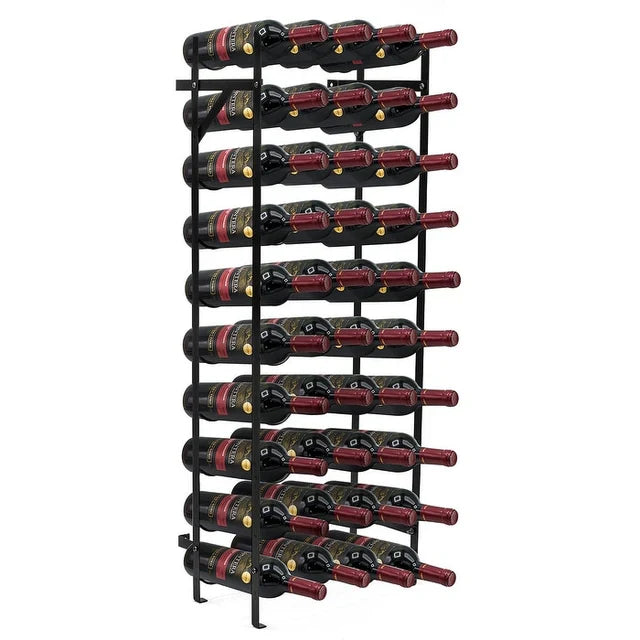 Freestanding Metal Wine Rack Holds 40 Bottles Expandable
