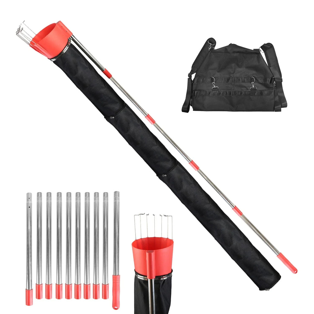 Extendable Fruit Picker Pole 13.43FT with Harvest Bag Kit Tool