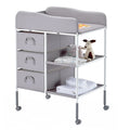 Adjustable Baby Changing Table with Storage Drawers and Wheels