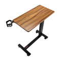 Electric Overbed Table with Wheels and Tilt Top Wood & Black