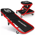 36" Red Foldable Mechanic Creeper and Upholstered Seat