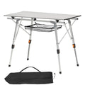 Camping Table Roll Up Top with Storage Mesh Shelf Foldable