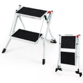 Foldable 2-Step Ladder with Handle, Non-Slip Pedals, 330 lb Capacity