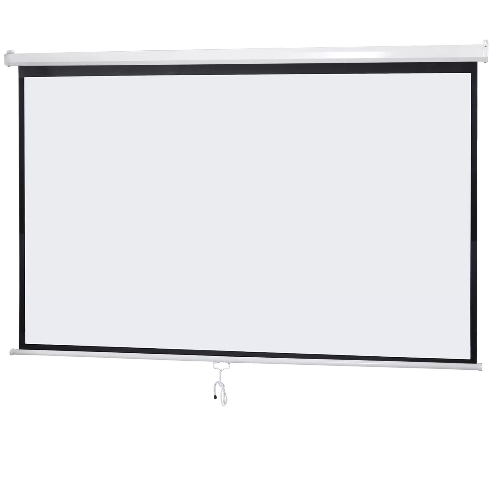 100-Inch 16:9 HD Manual Pull Down Projector Screen Home Theater