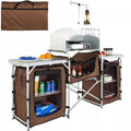 Folding Portable Camping Kitchen Table with Storage
