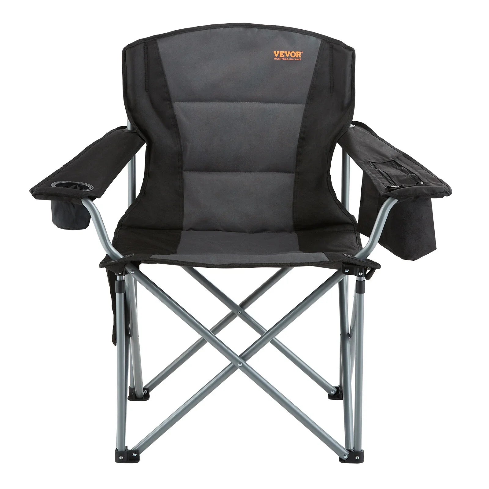 Foldable Outdoor Camping Chair with Storage Pockets and Cup Holder