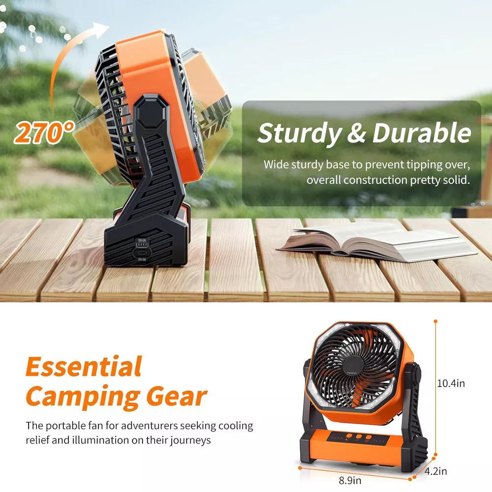 Portable Camping Fan with 22000mAh Power Bank