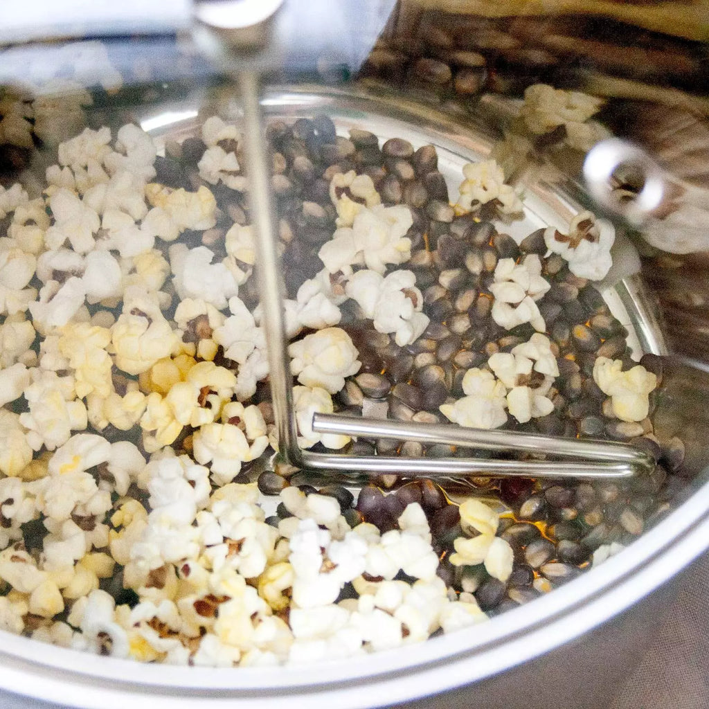 Stainless Steel Stovetop Popcorn Popper with Stirring Rod, 4.5L
