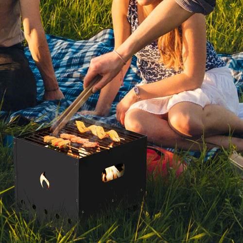 4-in-1 Outdoor Pizza Oven Fire Pit & BBQ Cooker
