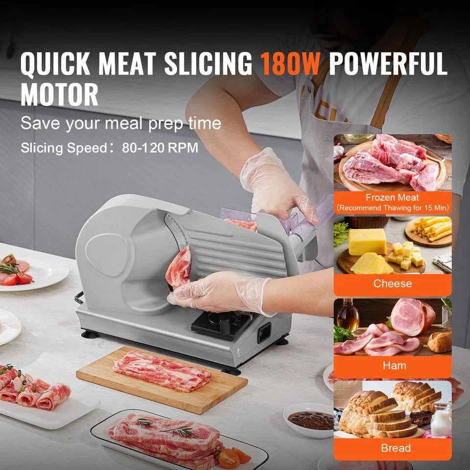 180W Electric Meat Slicer with 7.5" Blade and Adjustable Thickness