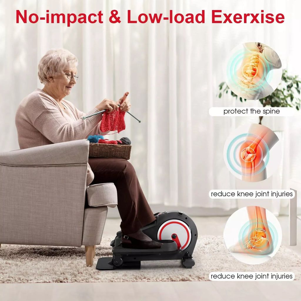 Under Desk Elliptical Machine with 8 Speeds Quiet Motor and Display