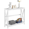 40" X-Design Console Table with Shelves for Living Room and Entryway