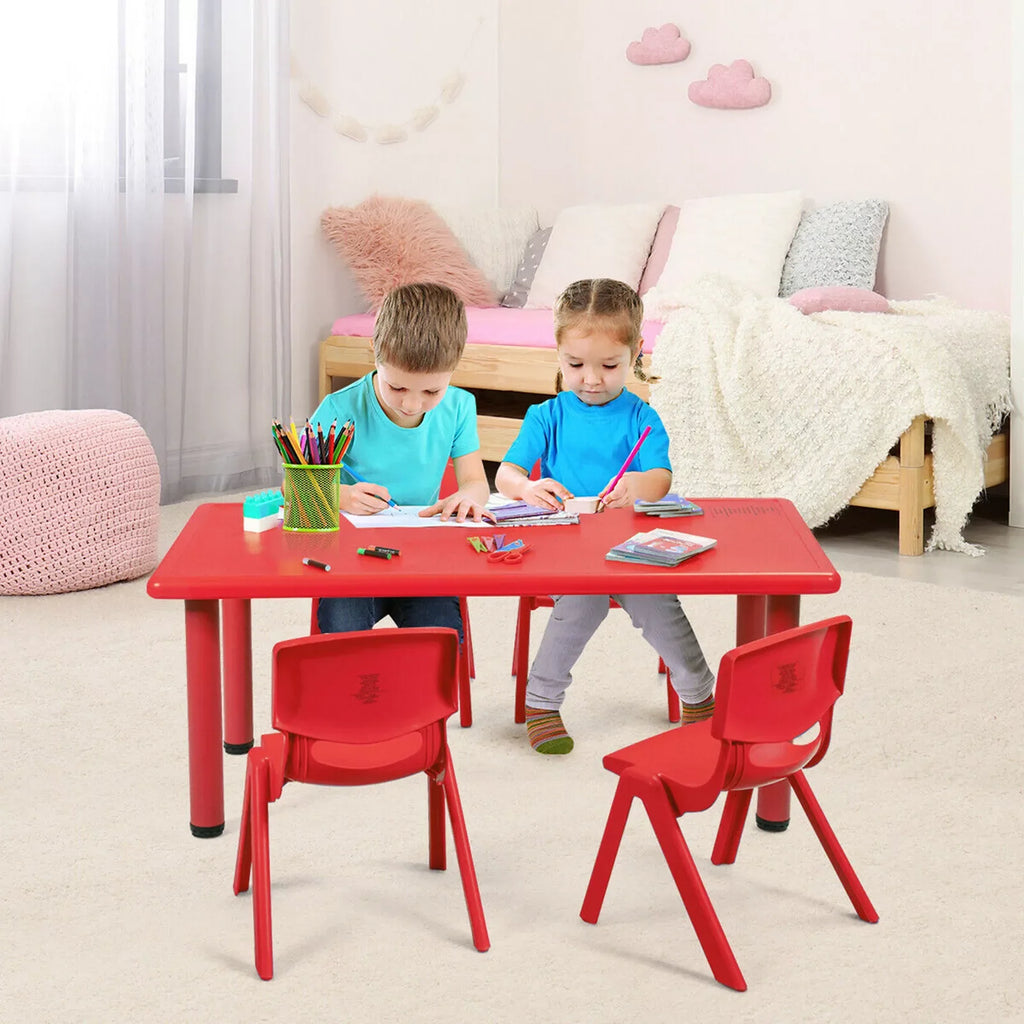 Kids Red Rectangular Play Table Home & Classroom