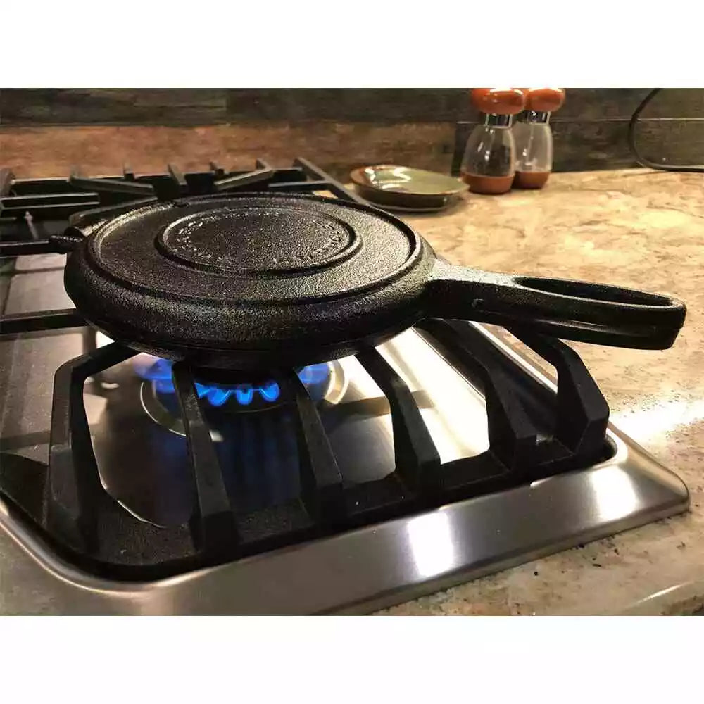 Pre-Seasoned Cast Iron Waffle Maker Stovetop 7" Waffles