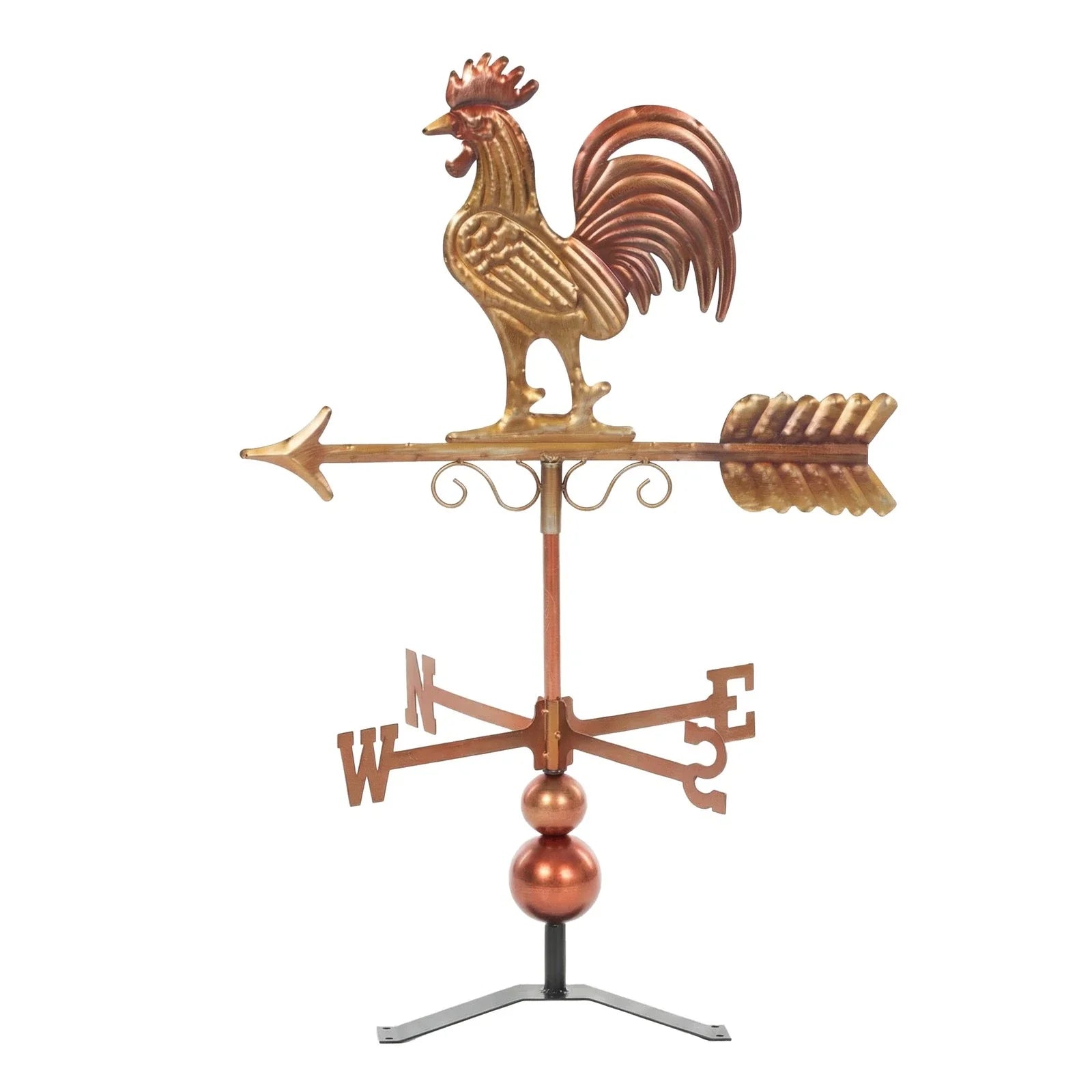Outdoor Rooster Weathervane Metal Wind Direction Indicator Roof Mount