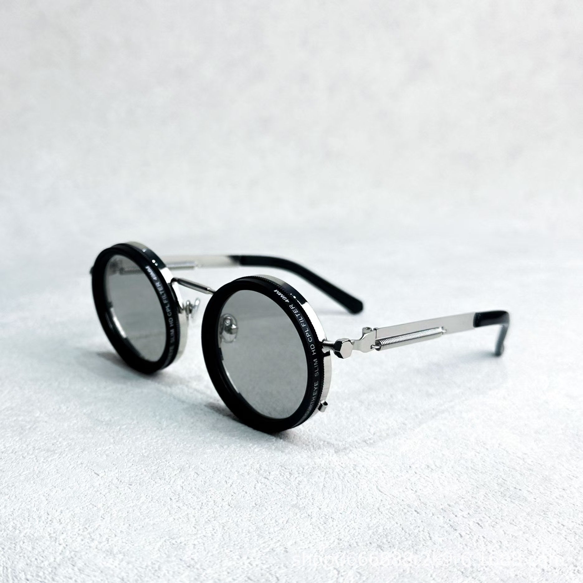 Adjustable Dimming Polarized Sunglasses – Retro Punk Round Style