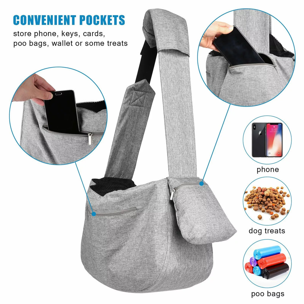 Breathable Large Dog Sling Carrier Bag Foldable