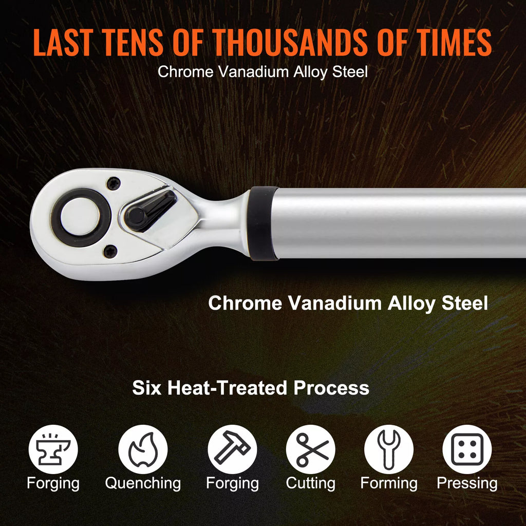 High-Accuracy Digital Torque Wrench 1/2" Drive 25-250 ft.lb