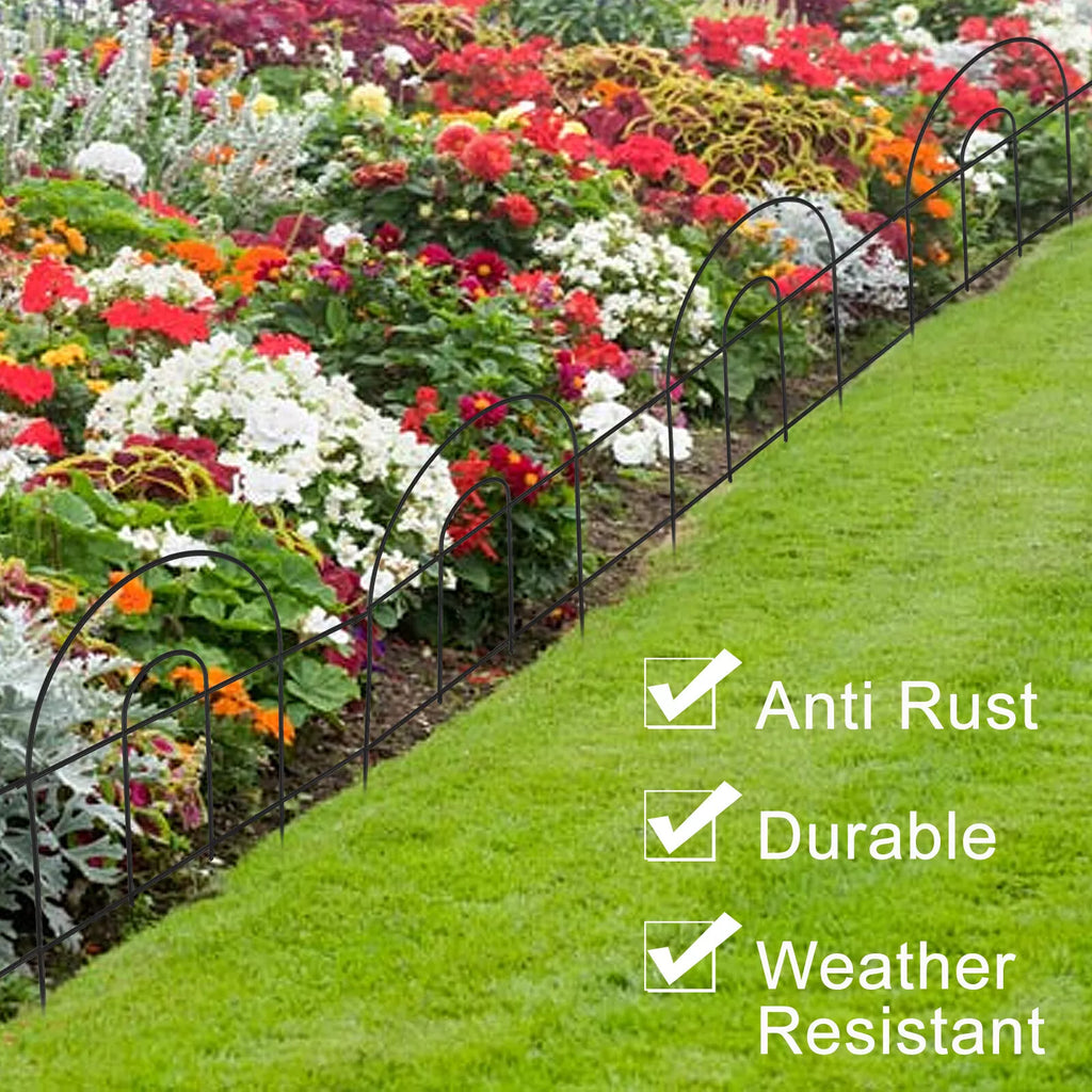 50ft Foldable Metal Garden Fence 35 Panels for Yard & Pet Barrier