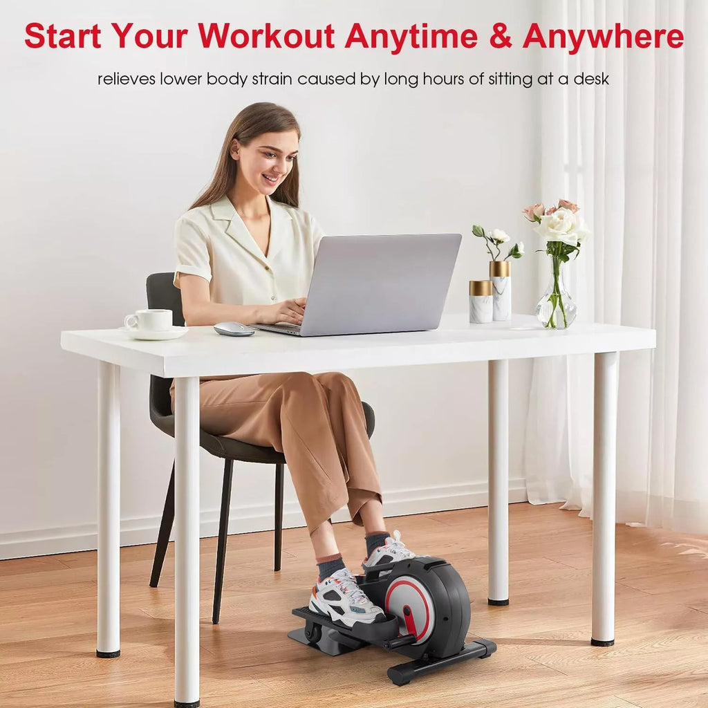 Under Desk Elliptical Machine with 8 Speeds Quiet Motor and Display