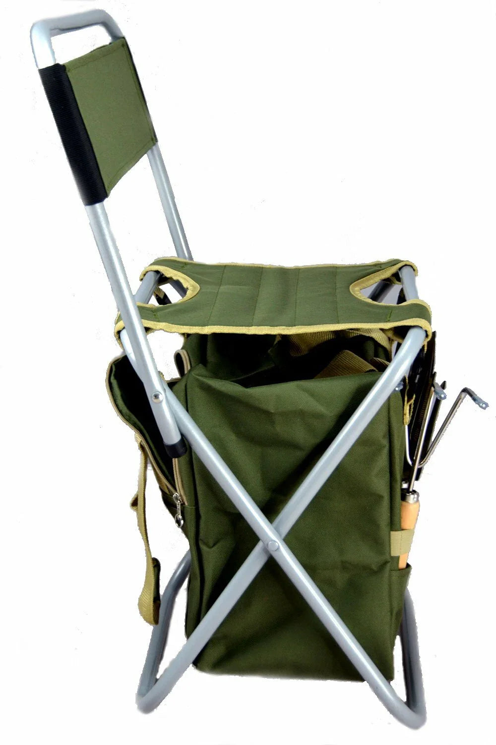 10pc Garden Tool Kit with Folding Seat Stool & Detachable Storage Tote