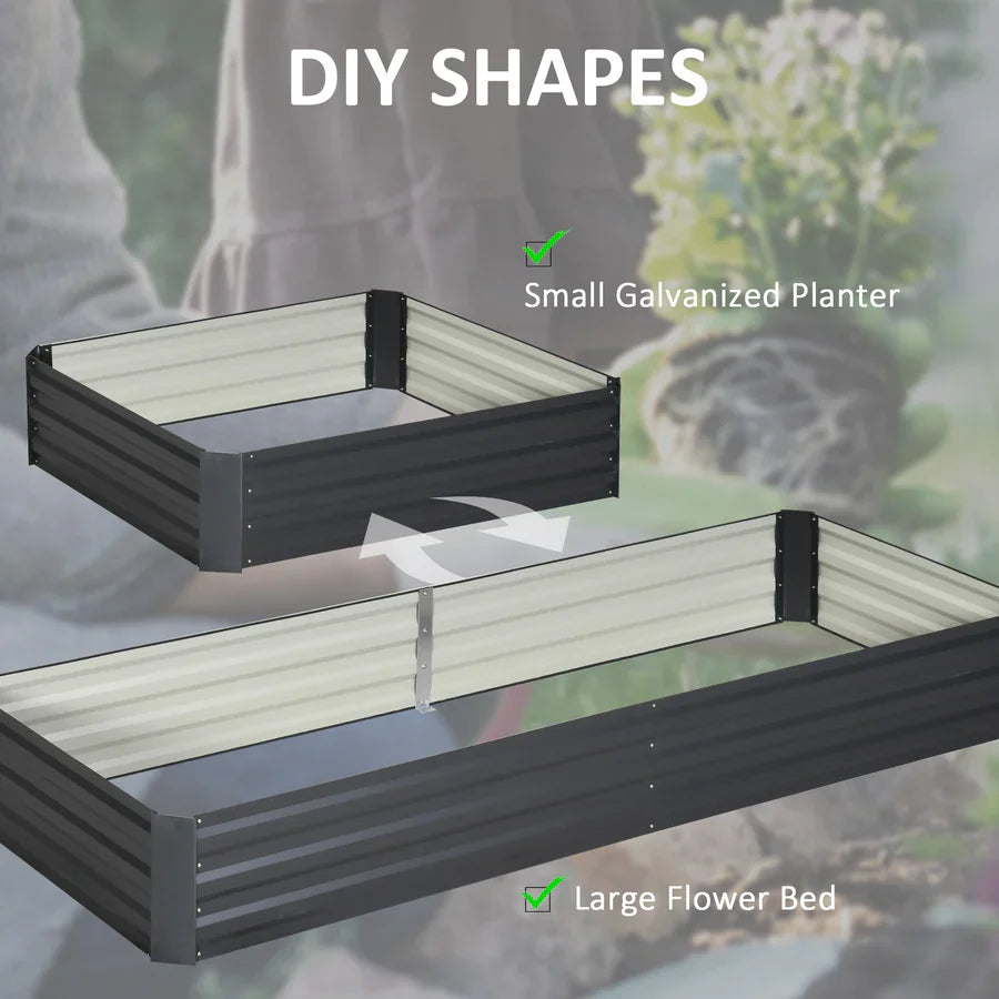 95" x 36" Metal Raised Garden Bed Galvanized Planter Box Outdoor Gardening