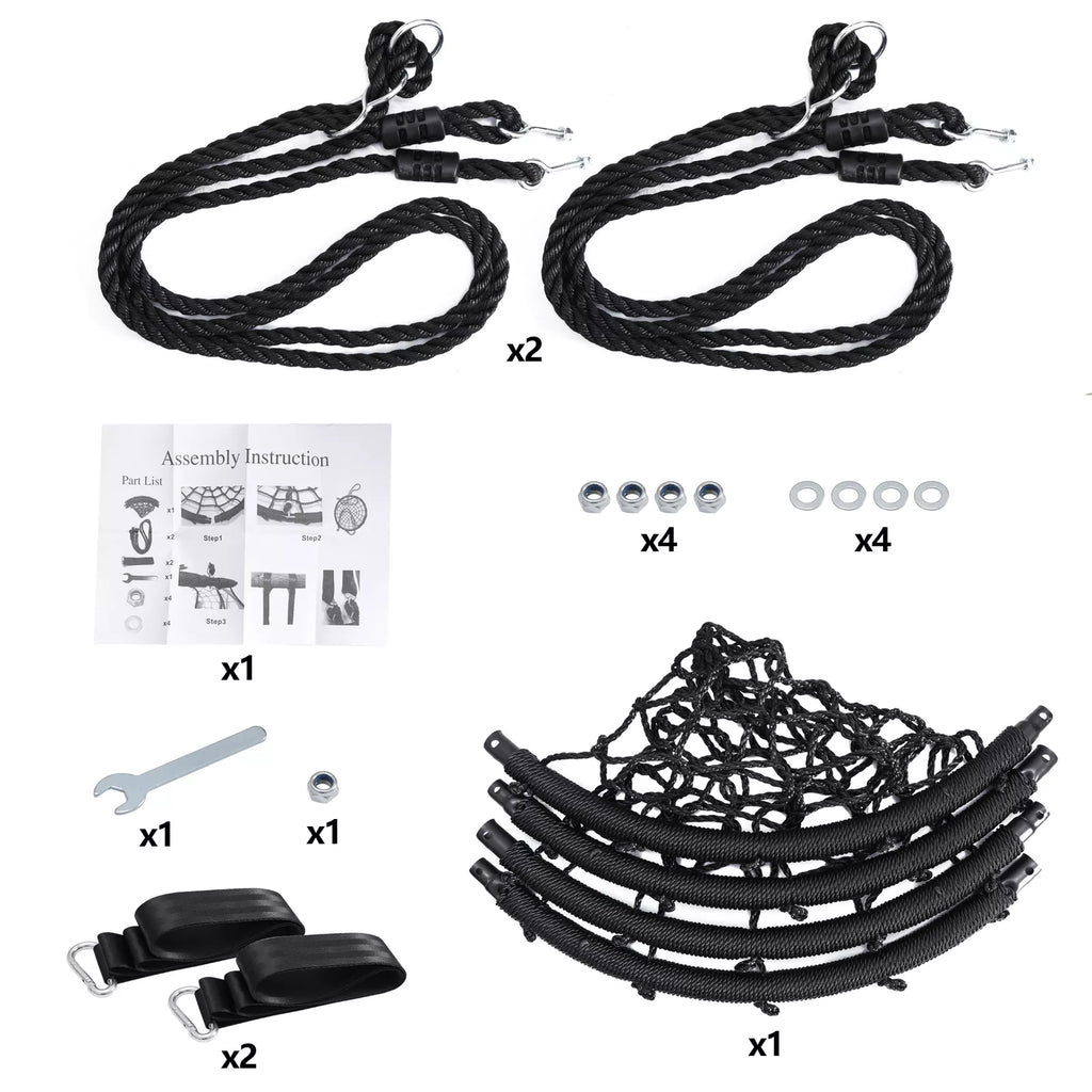 40" Outdoor Spider Web Tree Swing for Kids 600lb Weight Capacity