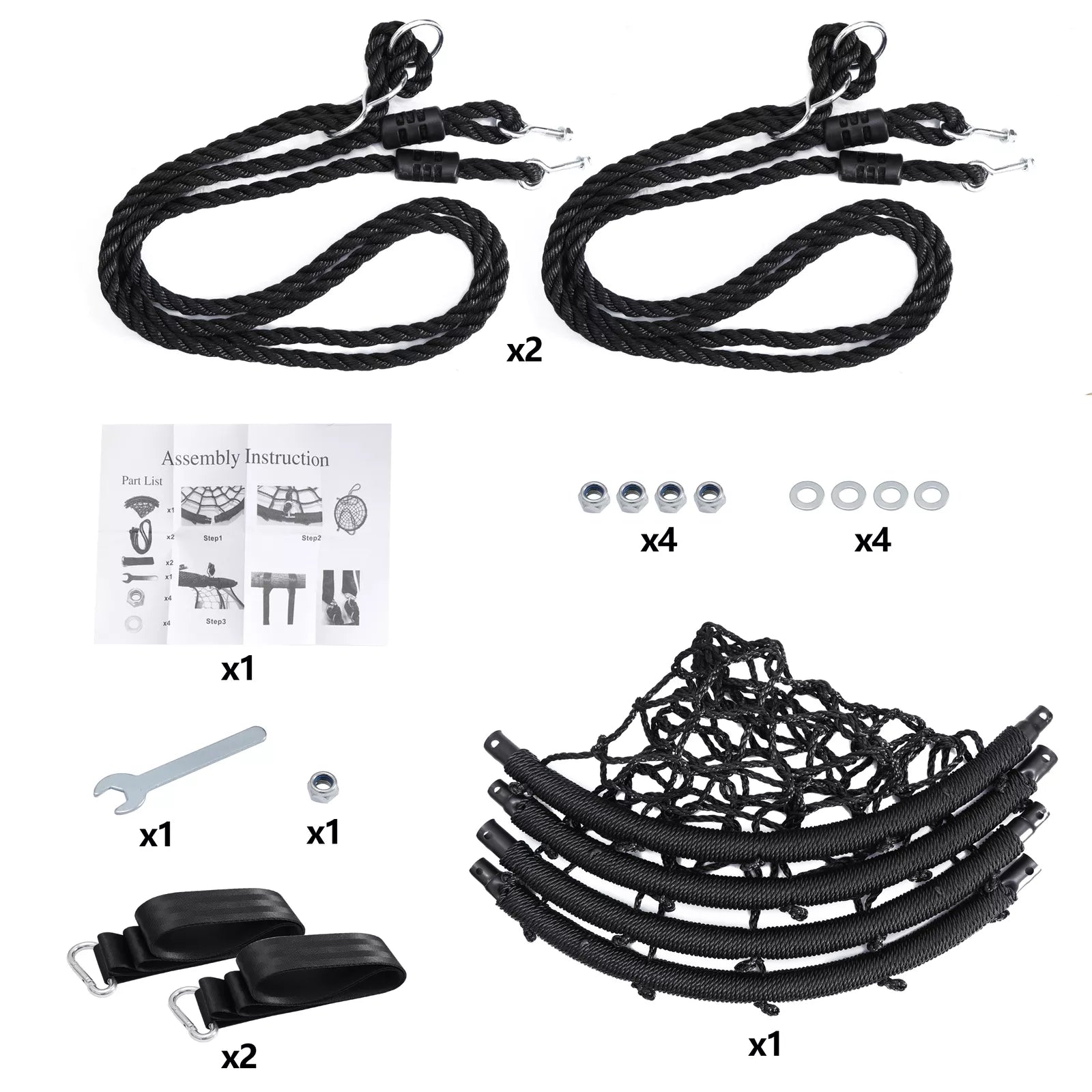 40" Outdoor Spider Web Tree Swing for Kids 600lb Weight Capacity