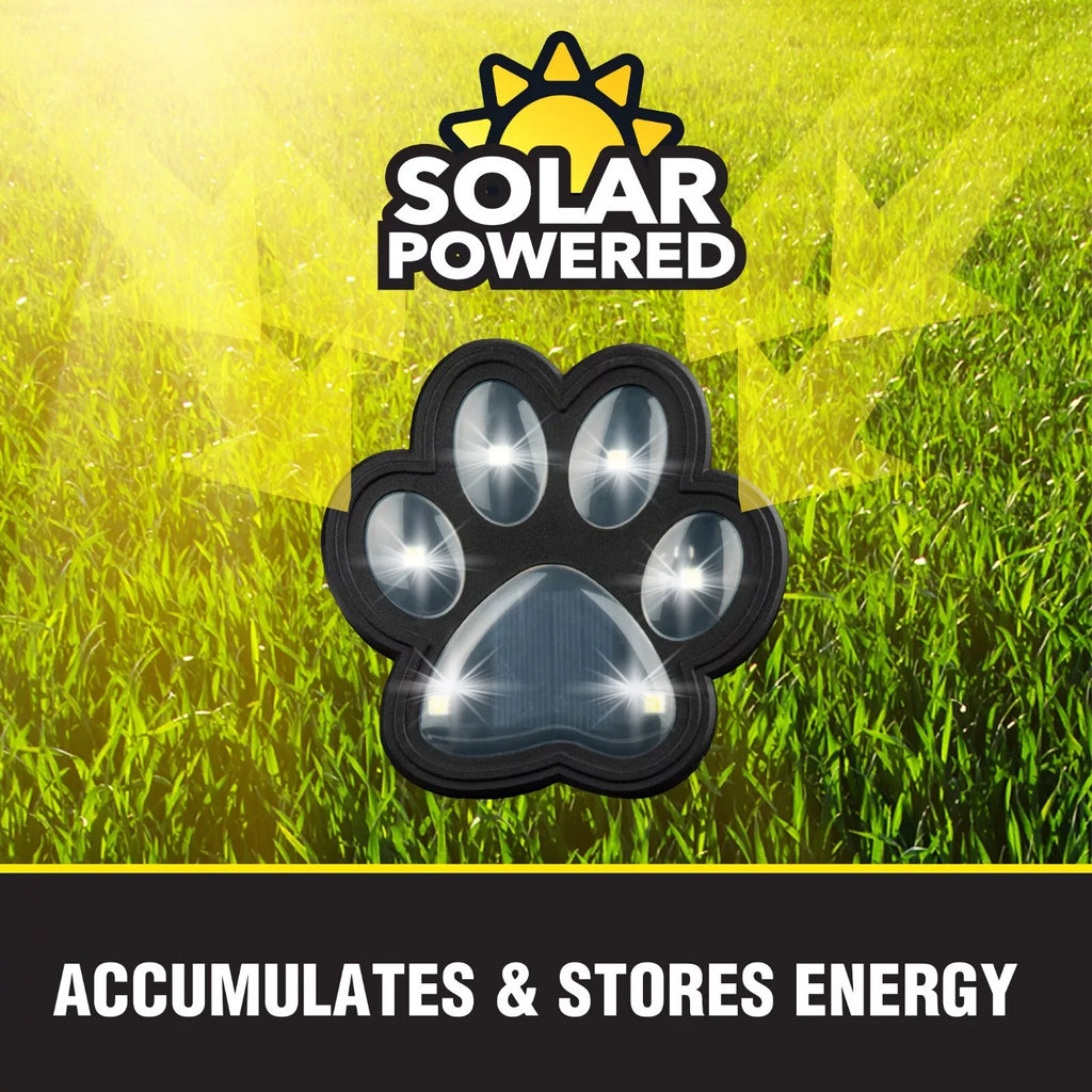 Solar Paw Print LED Garden Lights 8-Pack Outdoor Waterproof Set