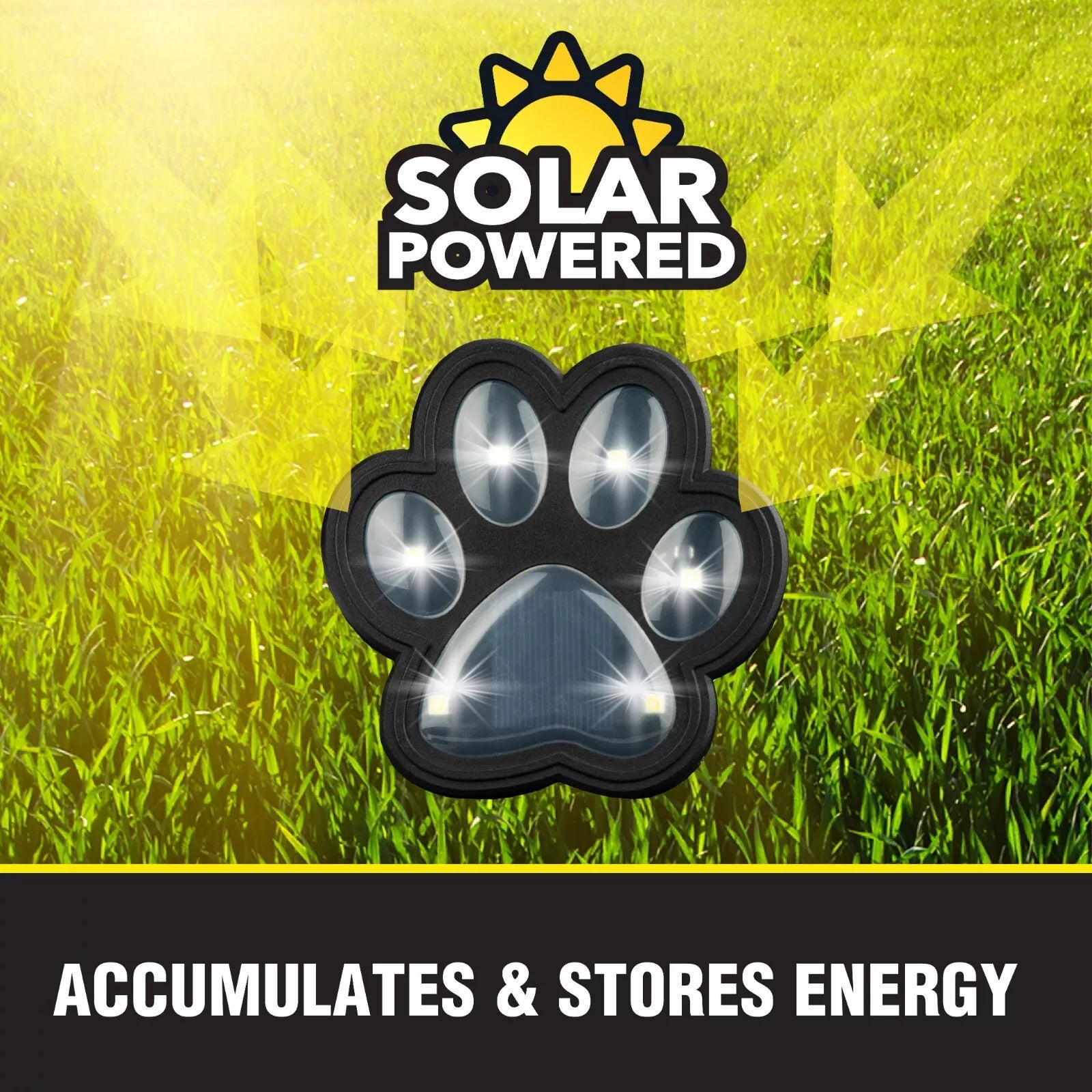 Solar Paw Print LED Garden Lights 8-Pack Outdoor Waterproof Set