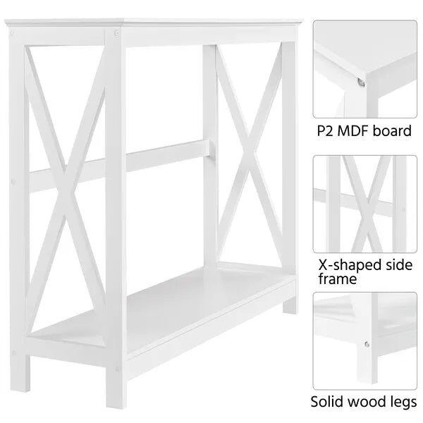 40" X-Design Console Table with Shelves for Living Room and Entryway
